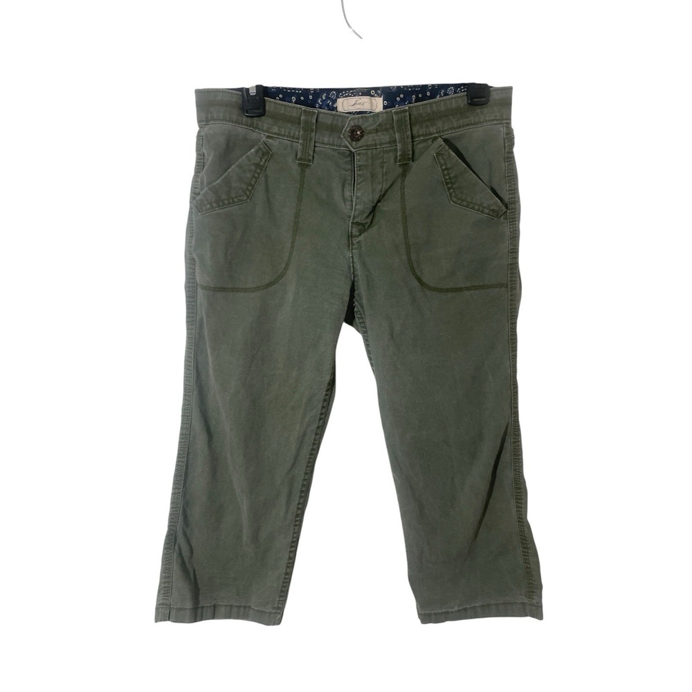 Y2K Women's Levis Green Square Pocket Capri Jeans Size 8 Grunge Streetwear